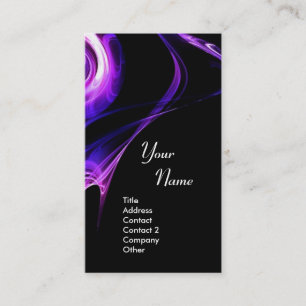 FRACTAL ROSE 3 bright light blue purple violet Business Card