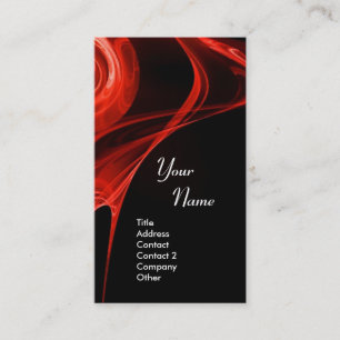 FRACTAL ROSE 3 bright red black Business Card