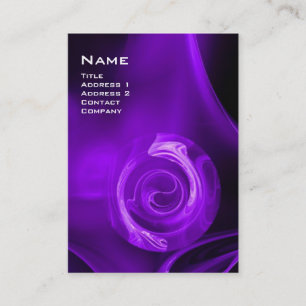 FRACTAL ROSE 4 MONOGRAM bright violet purple black Business Card