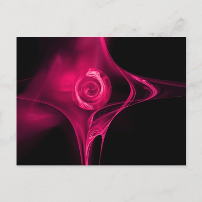 FRACTAL ROSE , pink fuchsia Postcard (Front)
