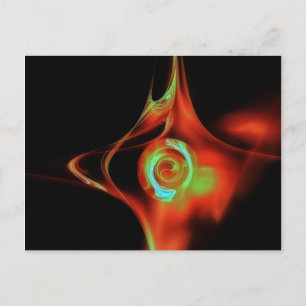 FRACTAL ROSE , red green blue Postcard