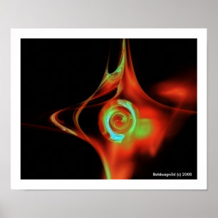 FRACTAL ROSE , red green blue Poster
