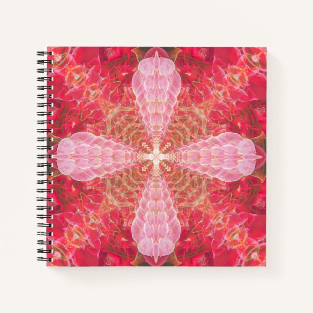Fractal Rose - Square Spiral Notebook (Front)