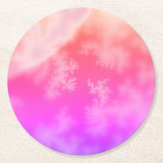 Fractal Round Paper Coaster
