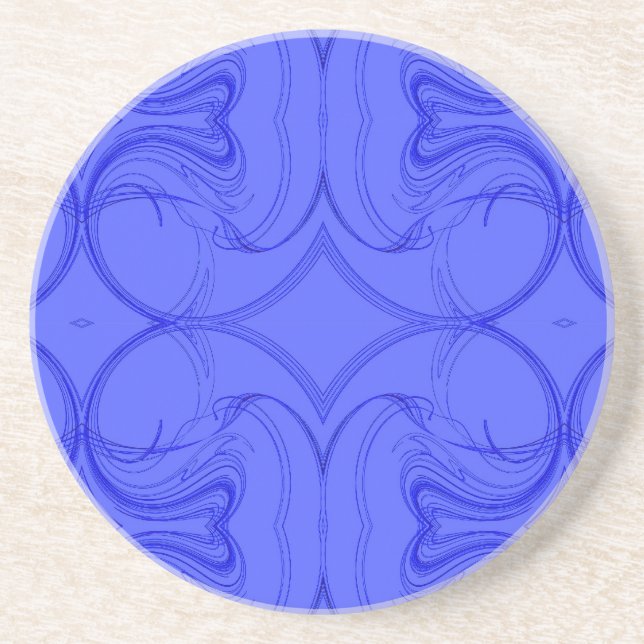 Fractal Series-13---Blue Coaster 1 of   colours (Front)