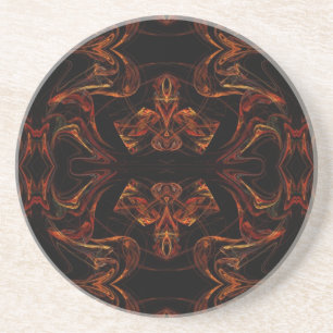Fractal Series-14---Orange Coaster 1 of colours