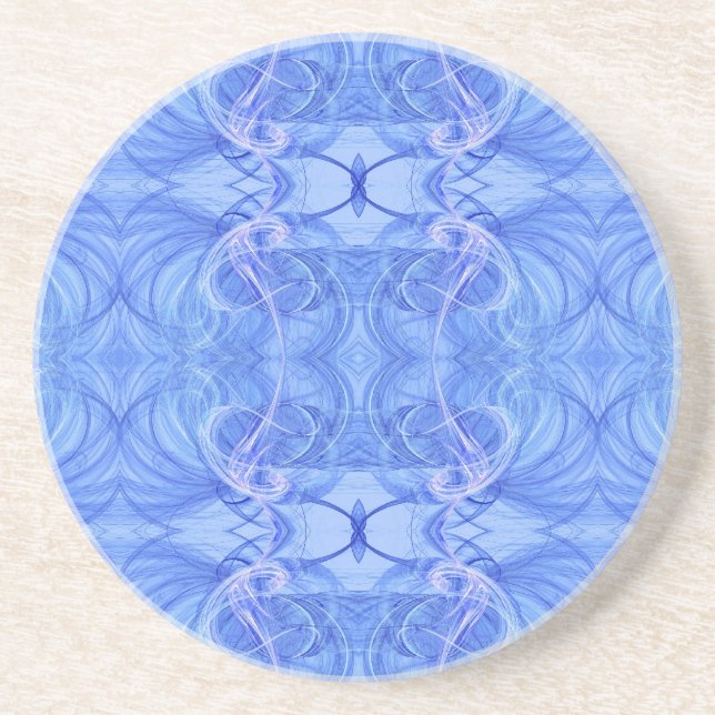 Fractal Series-8---Blue Coaster 1 of   colours (Front)