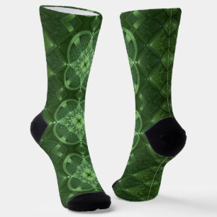 Fractal Shamrocks Crew Socks