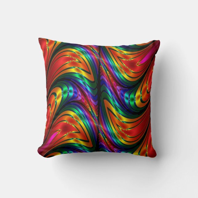Fractal Silk Rainbow Cushion (Front)