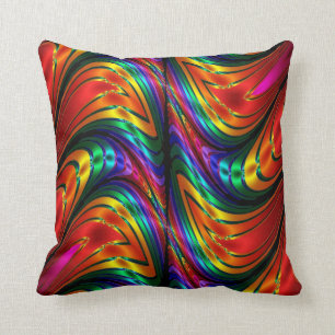 Fractal Silk Rainbow Cushion