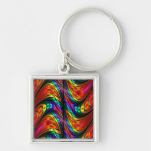 Fractal Silk Rainbow Key Ring