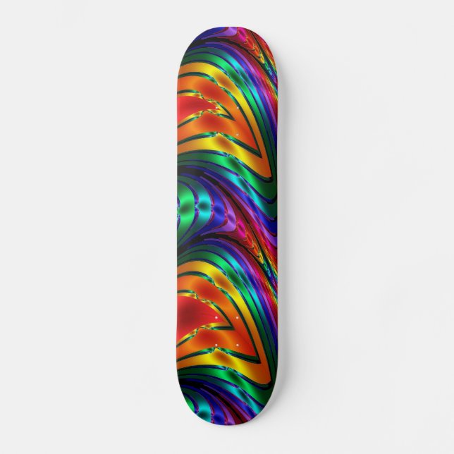 Fractal Silk Rainbow Skateboard (Front)