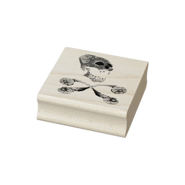 Fractal Skull and Crossbone Rubber Stamp (Stamp)