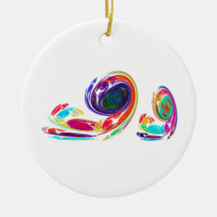 Fractal - Snail Family Ceramic Ornament