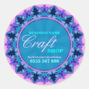 Fractal Snowflake Crafts Product Label Sticker