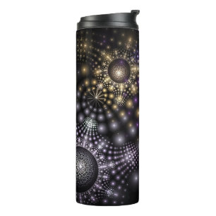 Fractal Sphere Art Mandala Universe Thermal Tumbler