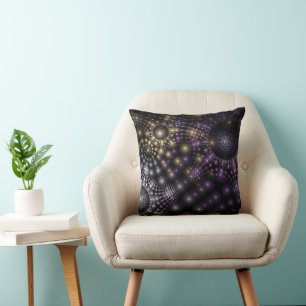 Fractal Sphere Art Mandala Universe Throw Pillow