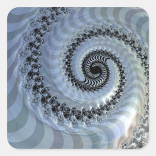 Fractal Spiral Elegance Square Sticker