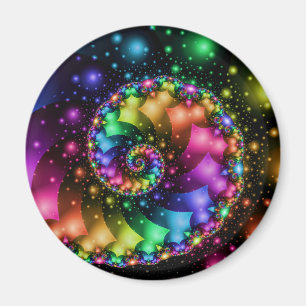 Fractal Spiral Rainbow Nebula Magnet