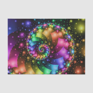 Fractal Spiral Rainbow Nebula Tissue Paper