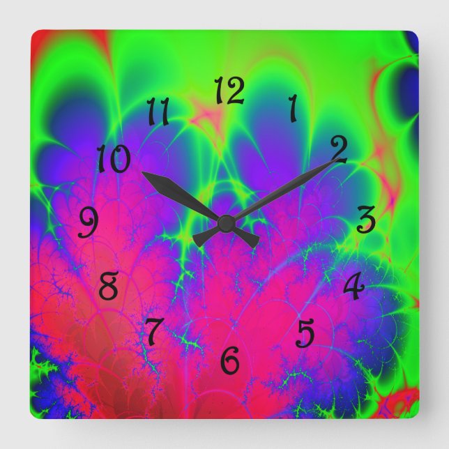 Fractal Square Wall Clock (Front)