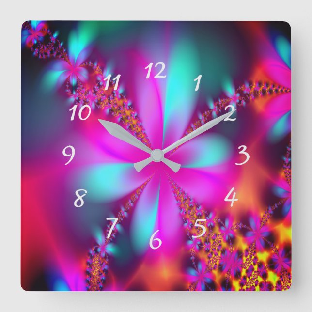 Fractal Square Wall Clock (Front)
