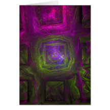 Fractal Squares in pink purple and green