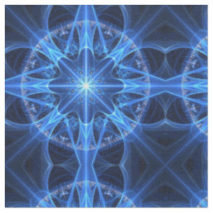 Fractal Star Fabric - Blue Radiance