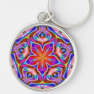 Fractal Star Mandala Sacred Geometry Keychain
