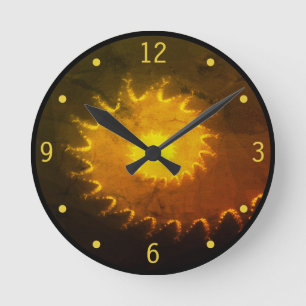 Fractal Sunset Wall Clock