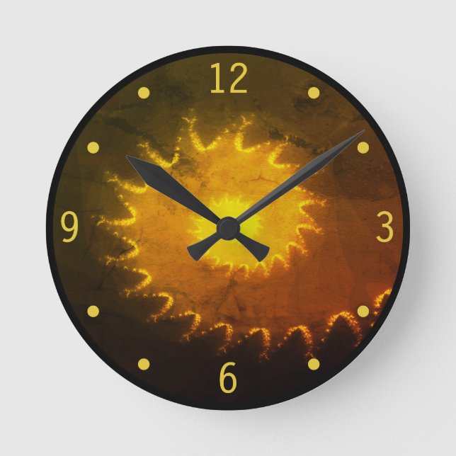 Fractal Sunset Wall Clock (Front)