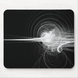 Fractal Swirl - Black Mouse Pad