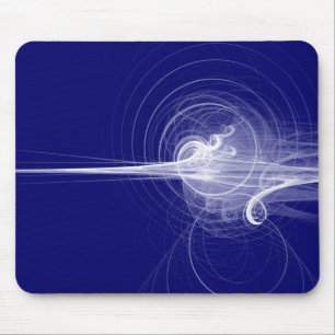 Fractal Swirl - Deep Navy Mouse Pad