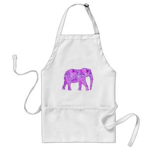 Fractal swirl elephant - purple and orchid standard apron