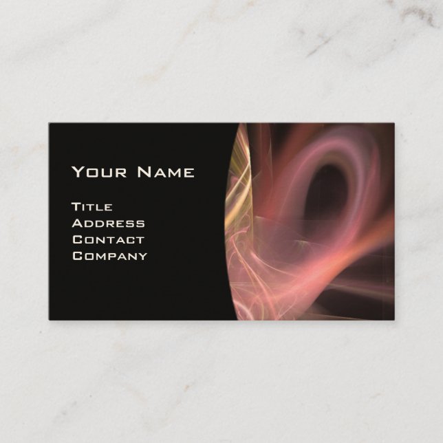 FRACTAL SWIRL GEM MONOGRAM black white purple pink Business Card (Front)