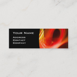 FRACTAL SWIRL GEM MONOGRAM black white yellow red Mini Business Card