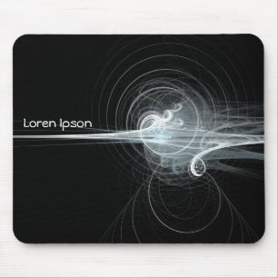 Fractal Swirl II - Black Mouse Pad