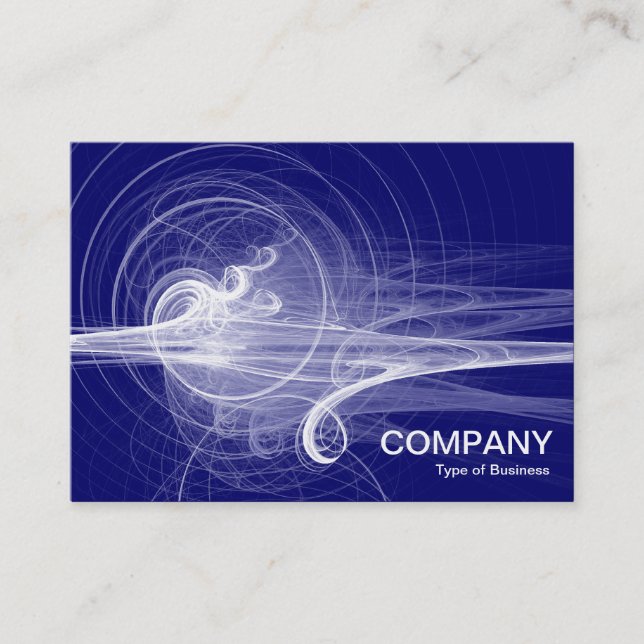 Fractal Swirl II - Deep Navy Blue Business Card (Front)