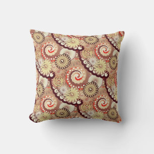 Fractal swirl pattern, chocolate and cream cushion