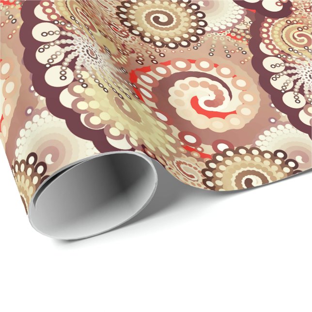 Fractal swirl pattern, chocolate and cream wrapping paper (Roll Corner)