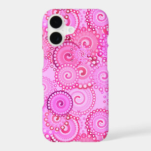 Fractal swirl pattern, pink and fuchsia