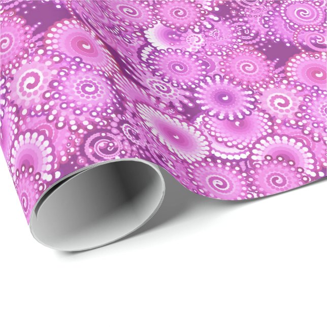Fractal swirl pattern, shades of plum and violet wrapping paper (Roll Corner)