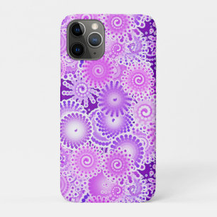 Fractal swirl pattern, shades of purple iPhone 11 pro case