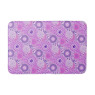 Fractal swirl pattern, violet, orchid bath mat