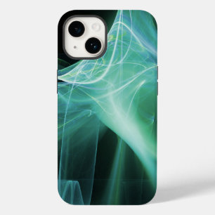 FRACTAL SWIRLS IN BLUE TURQOISE GREEN TEAL iPhone CASE