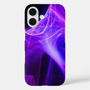 FRACTAL SWIRLS IN PURPLE BLUE PINK iPhone 16 CASE