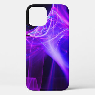 FRACTAL SWIRLS IN PURPLE BLUE PINK iPhone 12 CASE