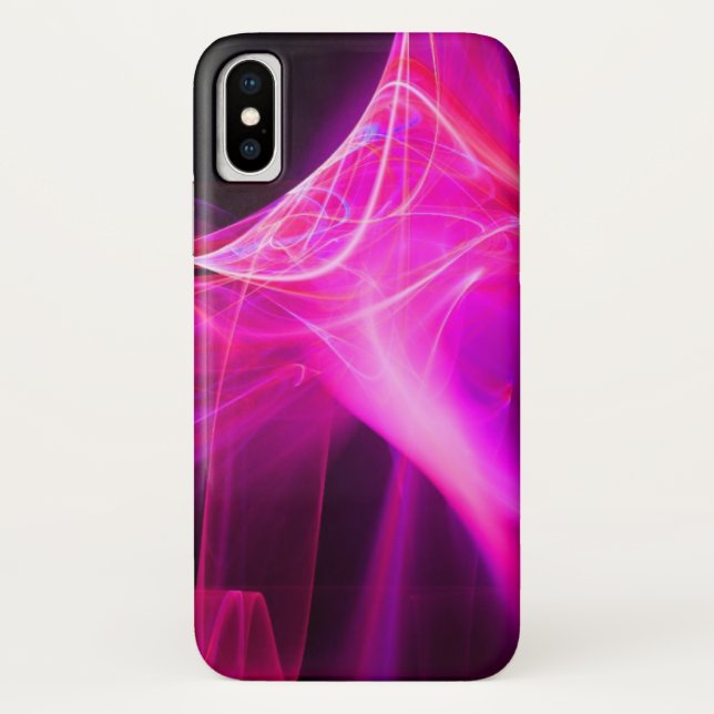 FRACTAL SWIRLS IN PURPLE PINK FUCHSIA Case-Mate iPhone CASE (Back)