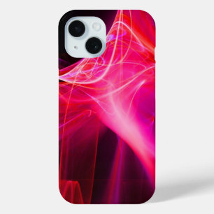 FRACTAL SWIRLS IN PURPLE PINK RED iPhone 15 CASE