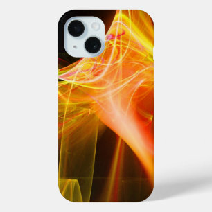 FRACTAL SWIRLS IN YELLOW ORANGE RED iPhone 15 CASE
